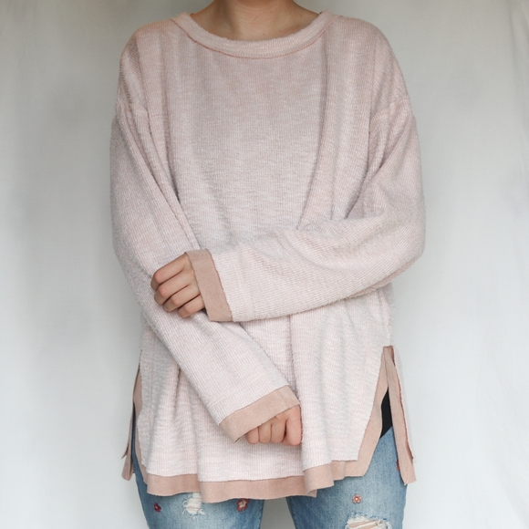 easel Tops Easel Fuzzy Ribbed Oversized Tunic Poshmark